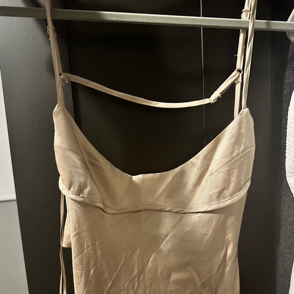 BNWT Zara Long Satin Effect Gown - Champagne - Picture 4 of 6